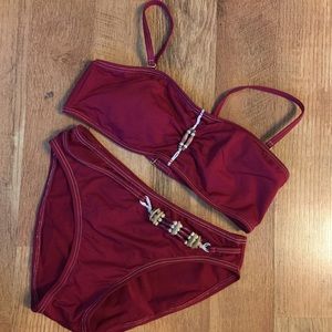 Bandeau style boho bikini